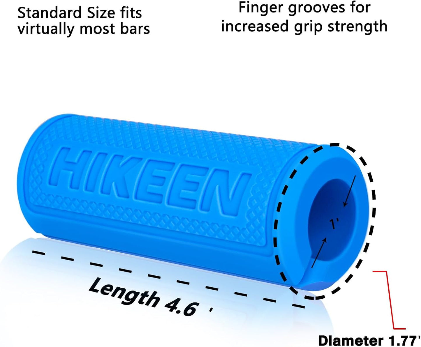 Thick Bar Dumbbell Grips,Non Slip Hard Rubber Barbell Grips,Grips for Weight Lifting, Muscle Building-1.77", 2", 2.25" & 2.75" Outer Diameter