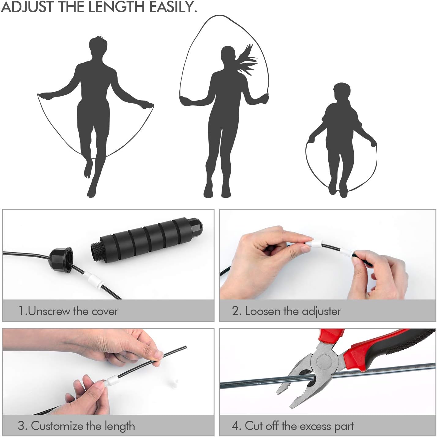 Jump Rope, Tangle-Free Rapid Speed Jumping Rope Cable with Ball Bearings for Women, Men, and Kids