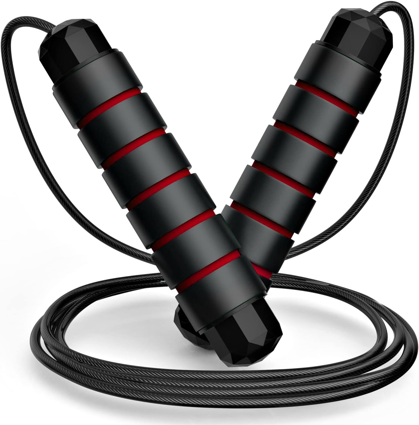 Jump Rope, Tangle-Free Rapid Speed Jumping Rope Cable with Ball Bearings for Women, Men, and Kids