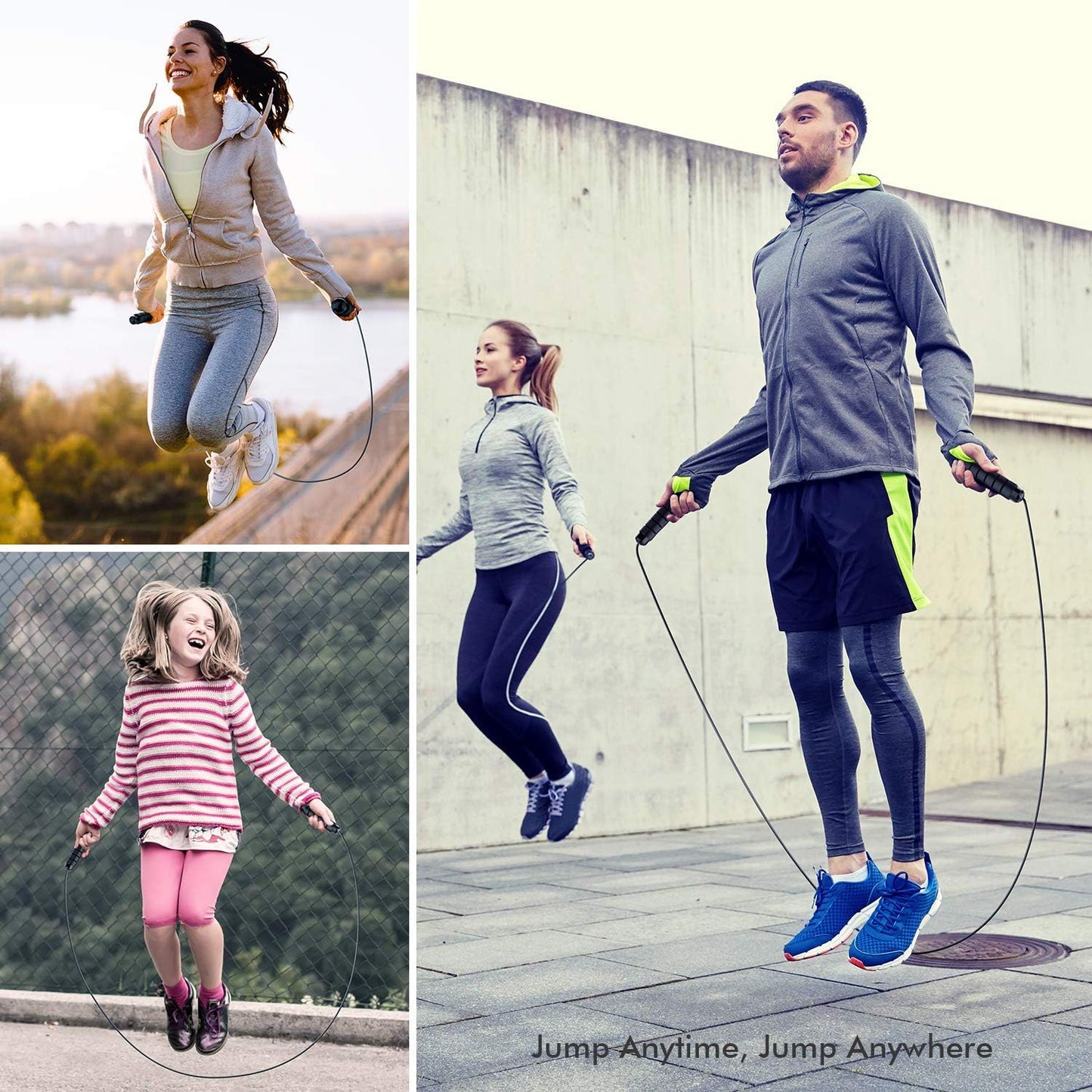 Jump Rope, Tangle-Free Rapid Speed Jumping Rope Cable with Ball Bearings for Women, Men, and Kids