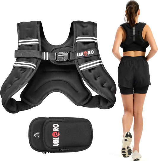 Weighted Vest, 6Lbs/8Lbs/12Lbs/16Lbs/20Lbs/25Lbs/30Lbs Weights Vest for Women Men