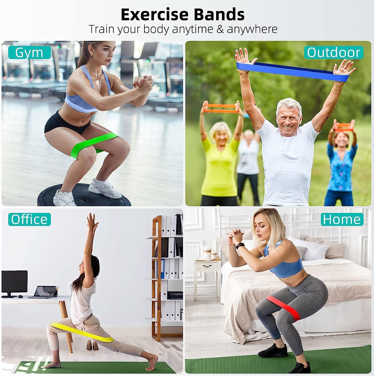 Resistance Bands for Working Out, Elastic Exercice Loop Bands for Physical Therapy