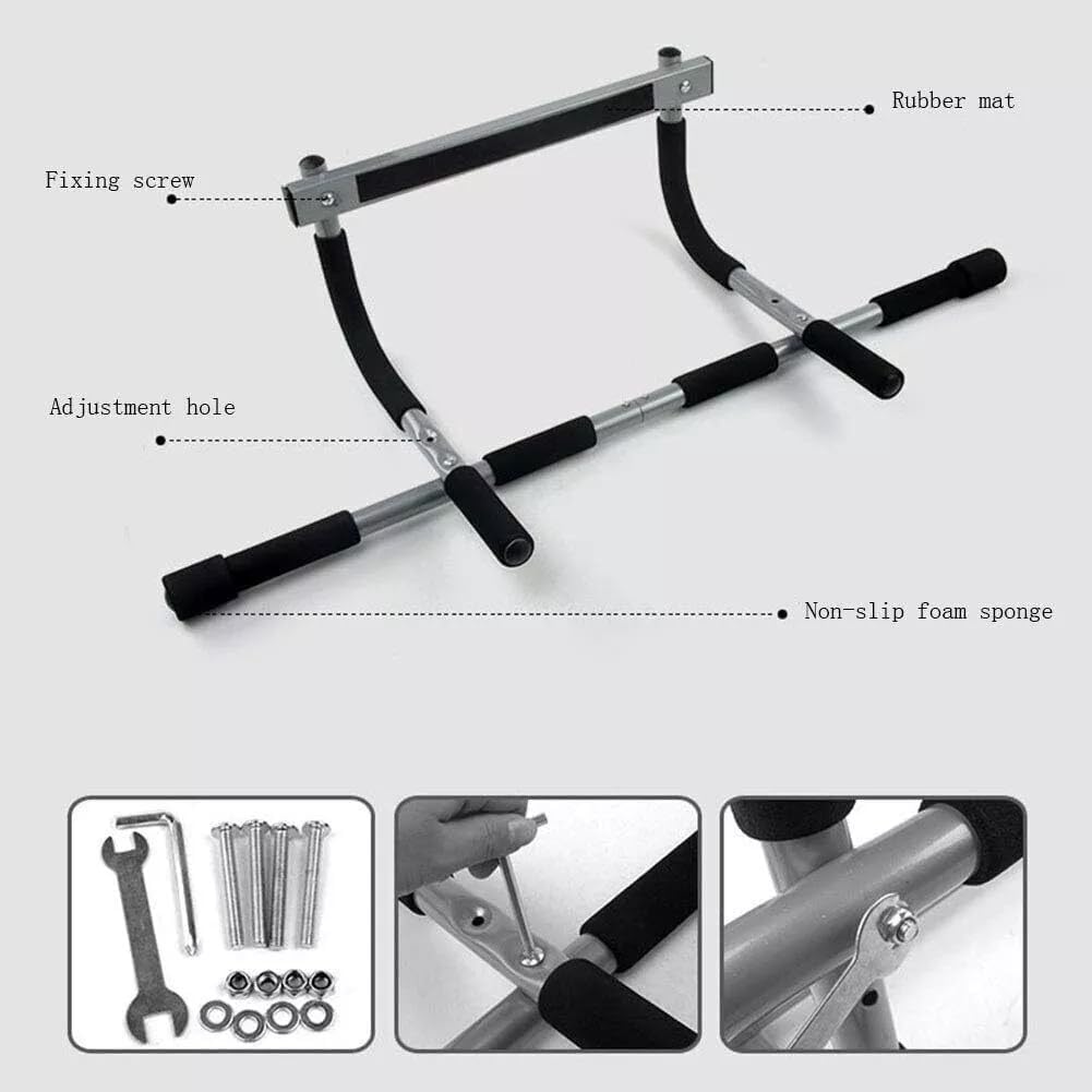 Upgrade Pull up Bar for Doorway - Max Capacity 330 Lbs, Portable Upper Body Workout Bar for Strength Training