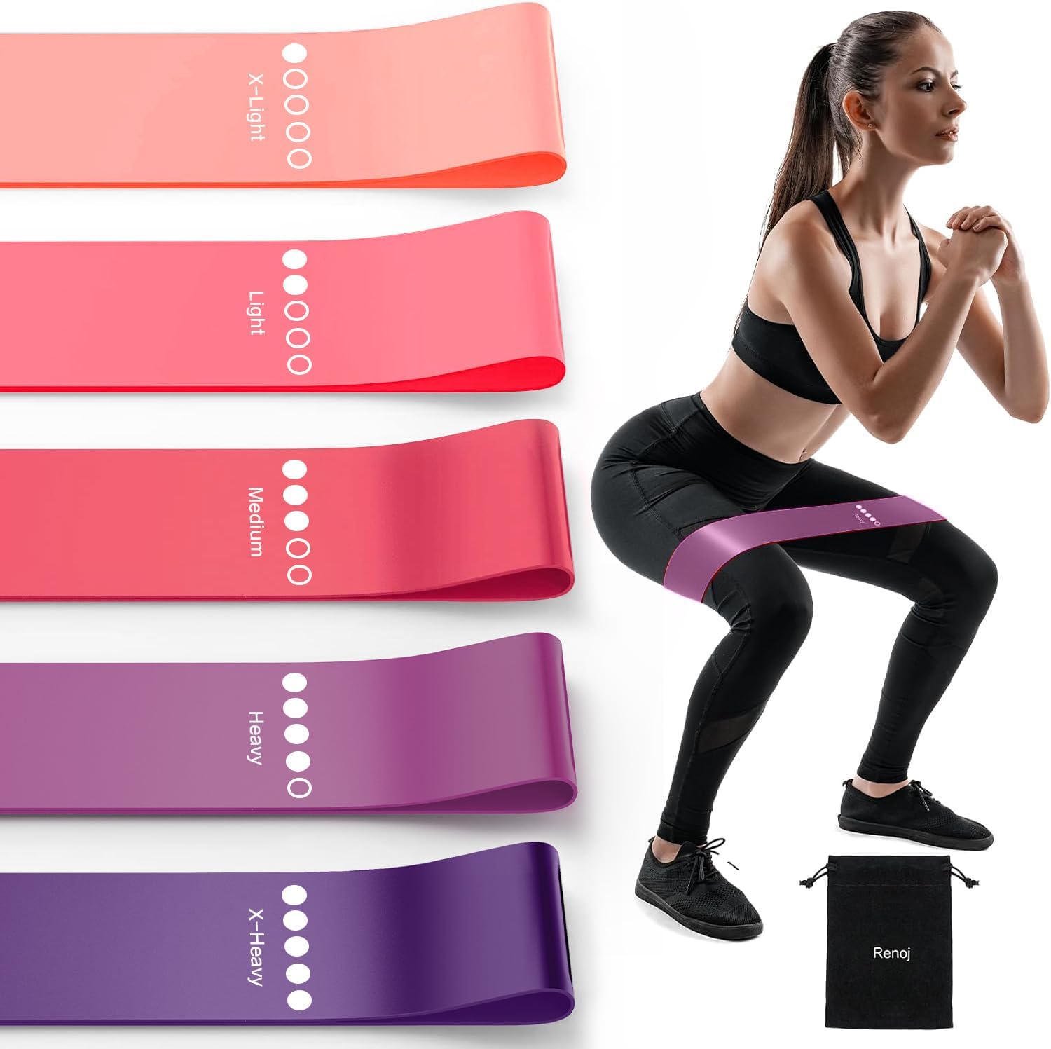Resistance Bands for Working Out, Elastic Exercice Loop Bands for Physical Therapy