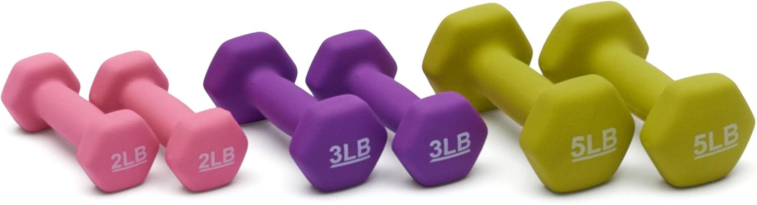 Neoprene Dumbbell Hand Weights for Exercise and Muscle Toning