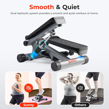 Mini Stepper for Exercise at Home, Stair Step Workout Machine with Resistance Band and over 300Lb Weight Capacity