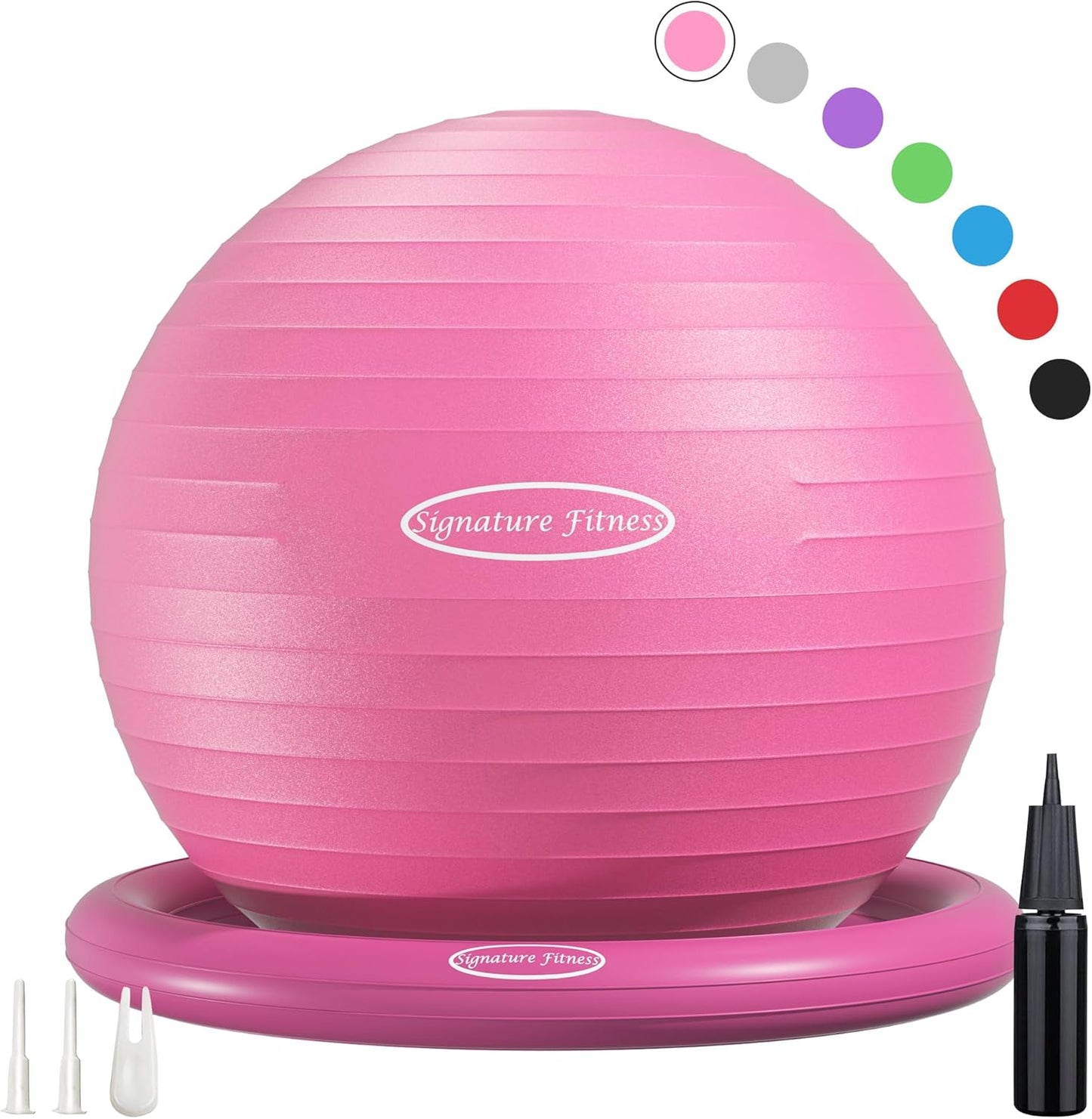 Anti-Burst and Slip Resistant Exercise Fitness Birthing Ball with Quick Pump, 2,000-Pound Capacity, Multiple Colors and Sizes