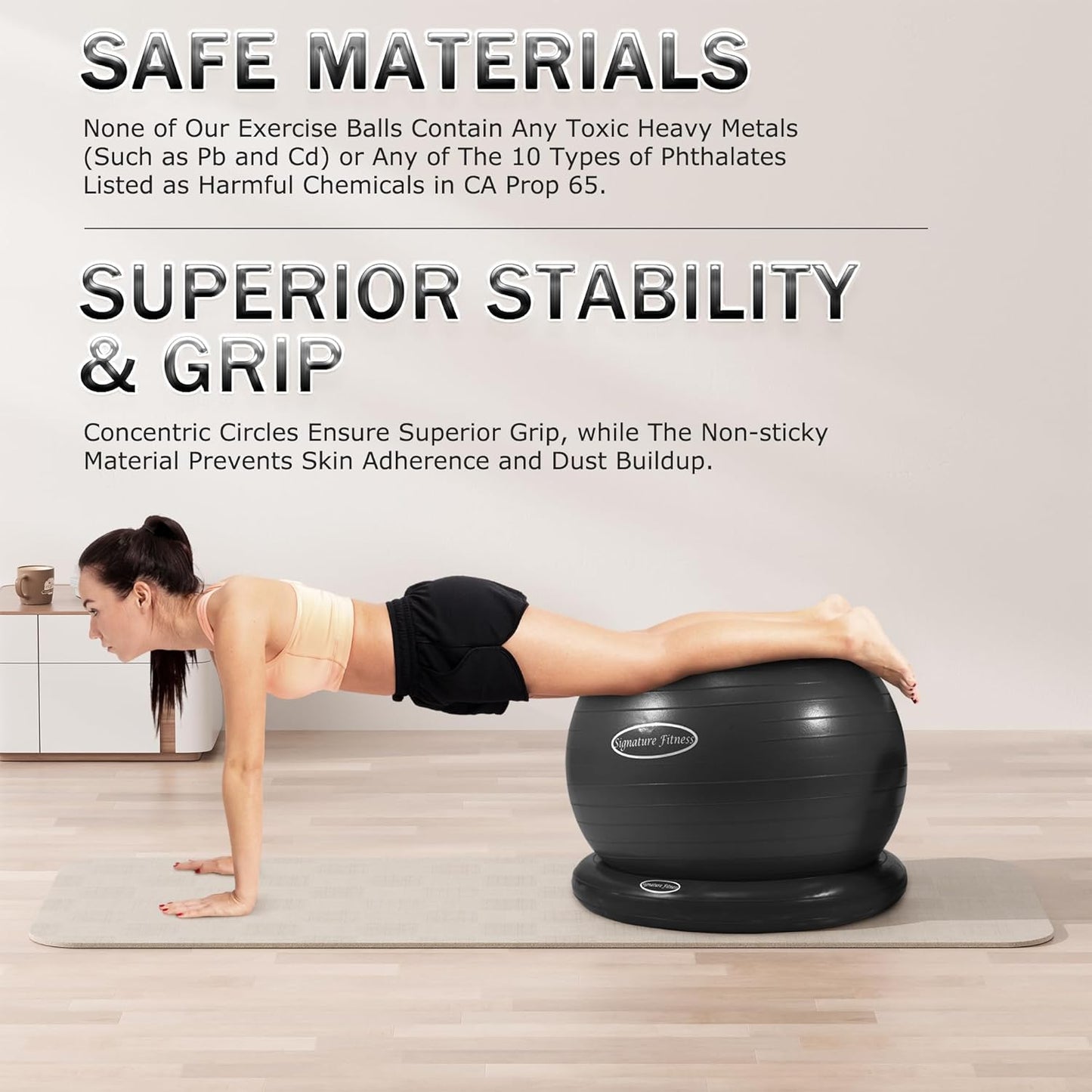 Anti-Burst and Slip Resistant Exercise Fitness Birthing Ball with Quick Pump, 2,000-Pound Capacity, Multiple Colors and Sizes