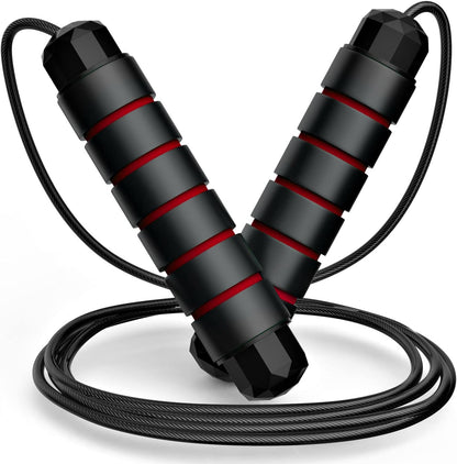 Jump Rope, Tangle-Free Rapid Speed Jumping Rope Cable with Ball Bearings for Women, Men, and Kids