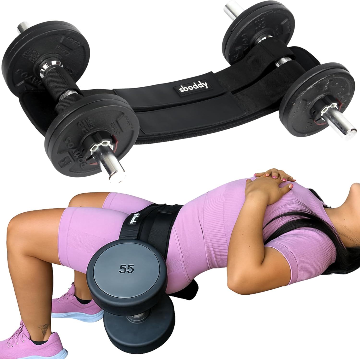 Ultimate Hip Thrust Belt for Heavy Lifts - Achieve Comfort and Stability Up to 400 LBS with Our Double Hook & Loop Design for Glute Workouts at Home or Gym