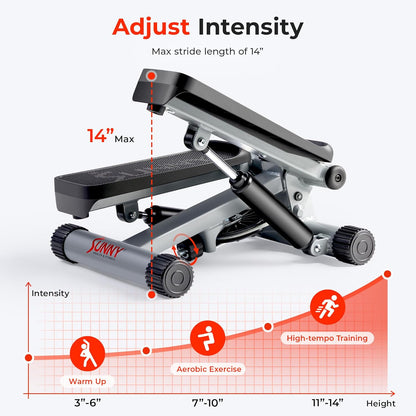 Mini Stepper for Exercise at Home, Stair Step Workout Machine with Resistance Band and over 300Lb Weight Capacity