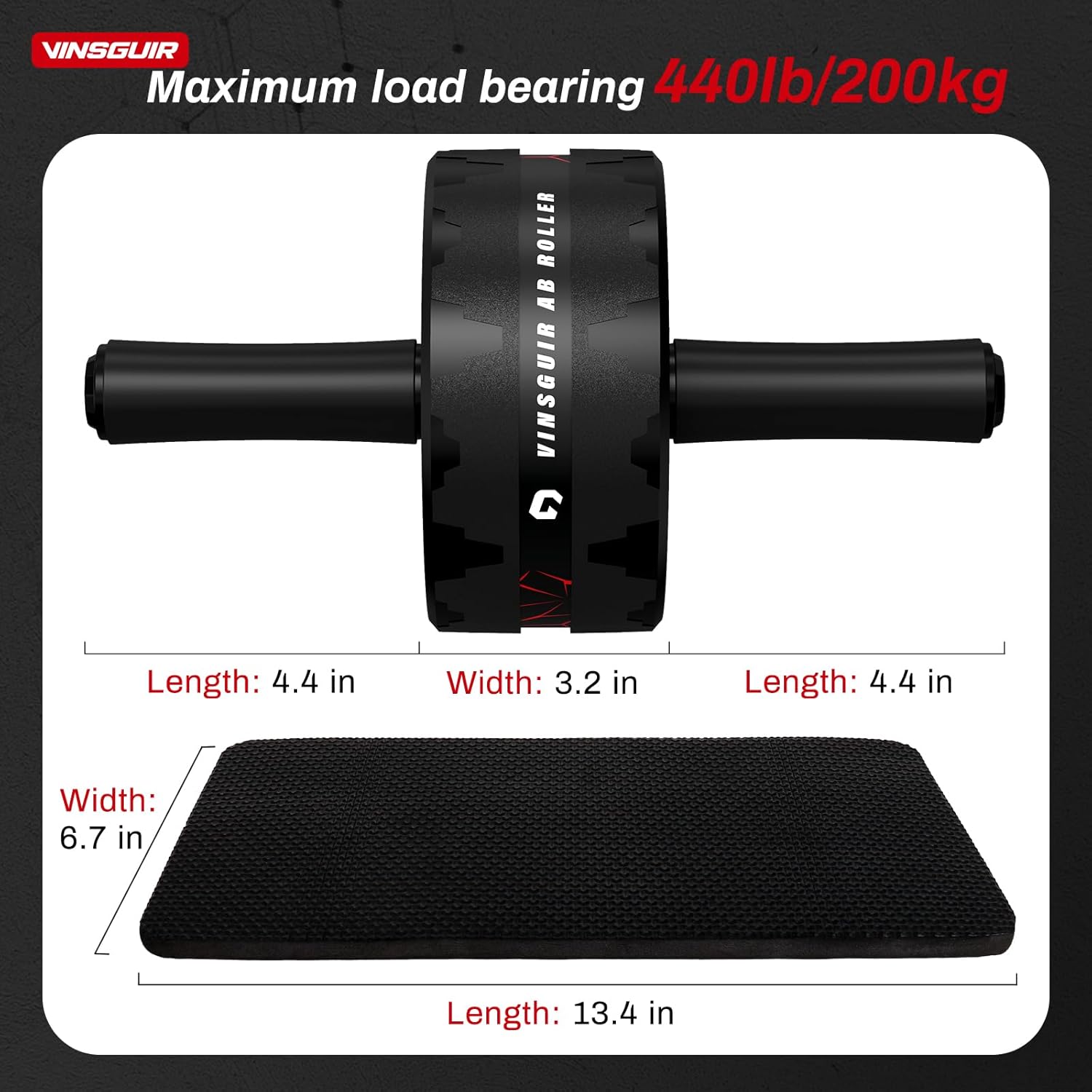 Ab Roller Wheel, Abs & Core Workout Equipment for Home Gym with Knee Pad Accessories