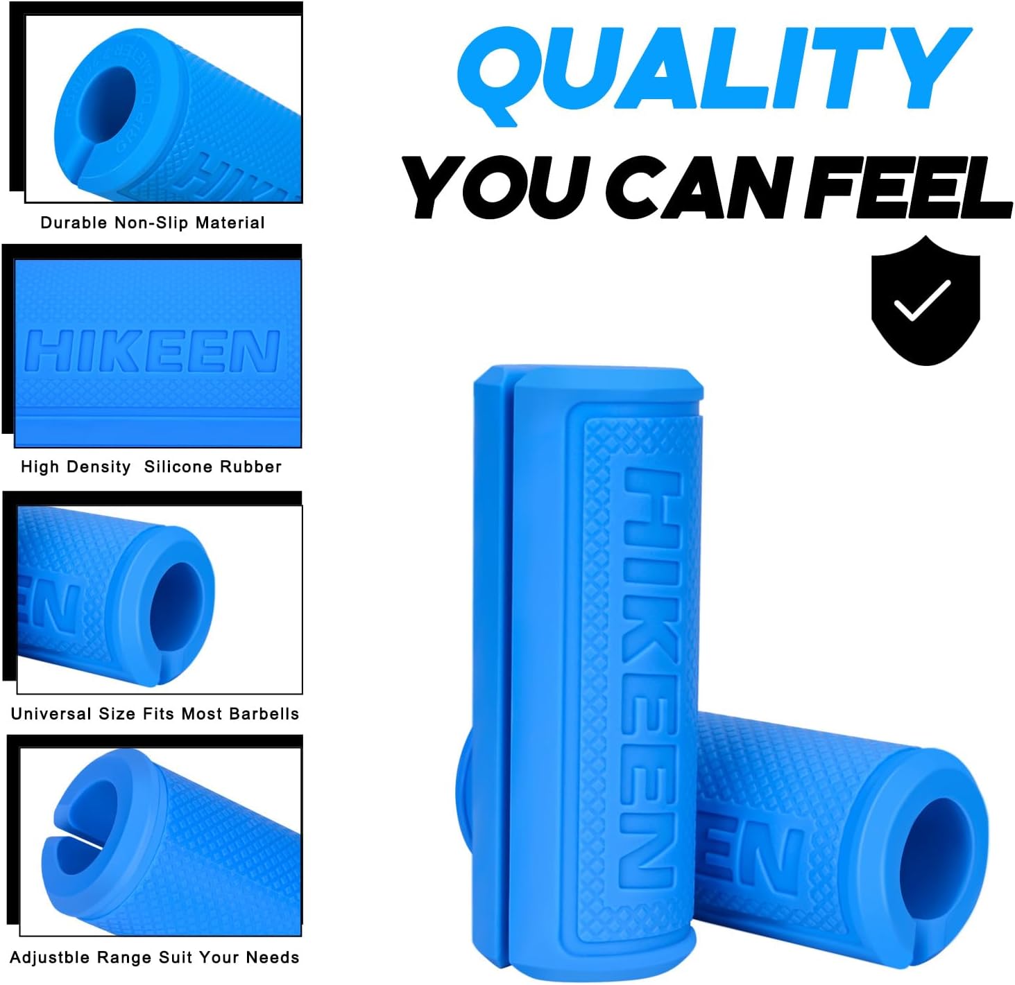 Thick Bar Dumbbell Grips,Non Slip Hard Rubber Barbell Grips,Grips for Weight Lifting, Muscle Building-1.77", 2", 2.25" & 2.75" Outer Diameter