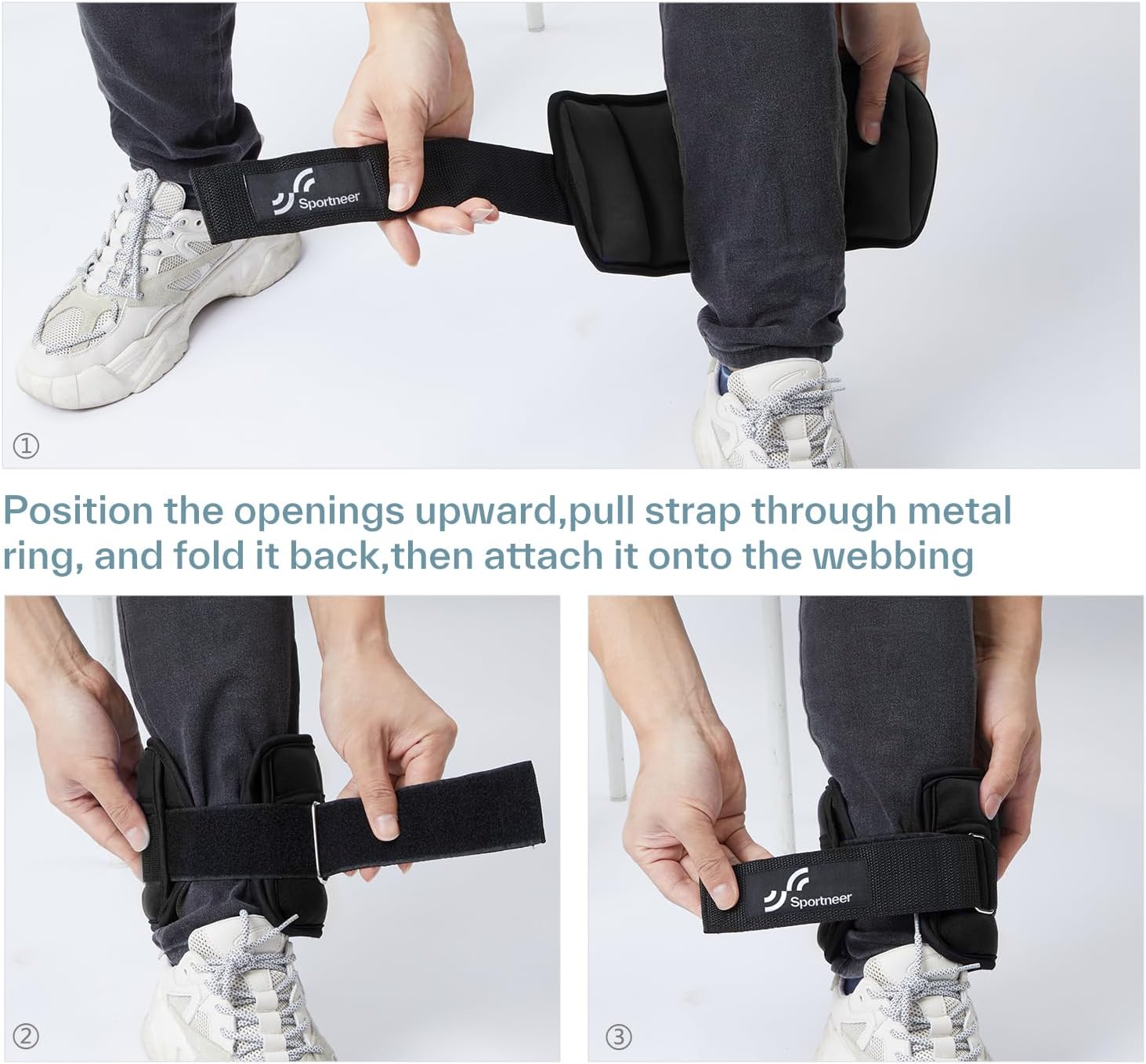 Adjustable Ankle Weights 1 Pair 2 4 6 8 10 Lbs. Leg Weight Straps for Women Men