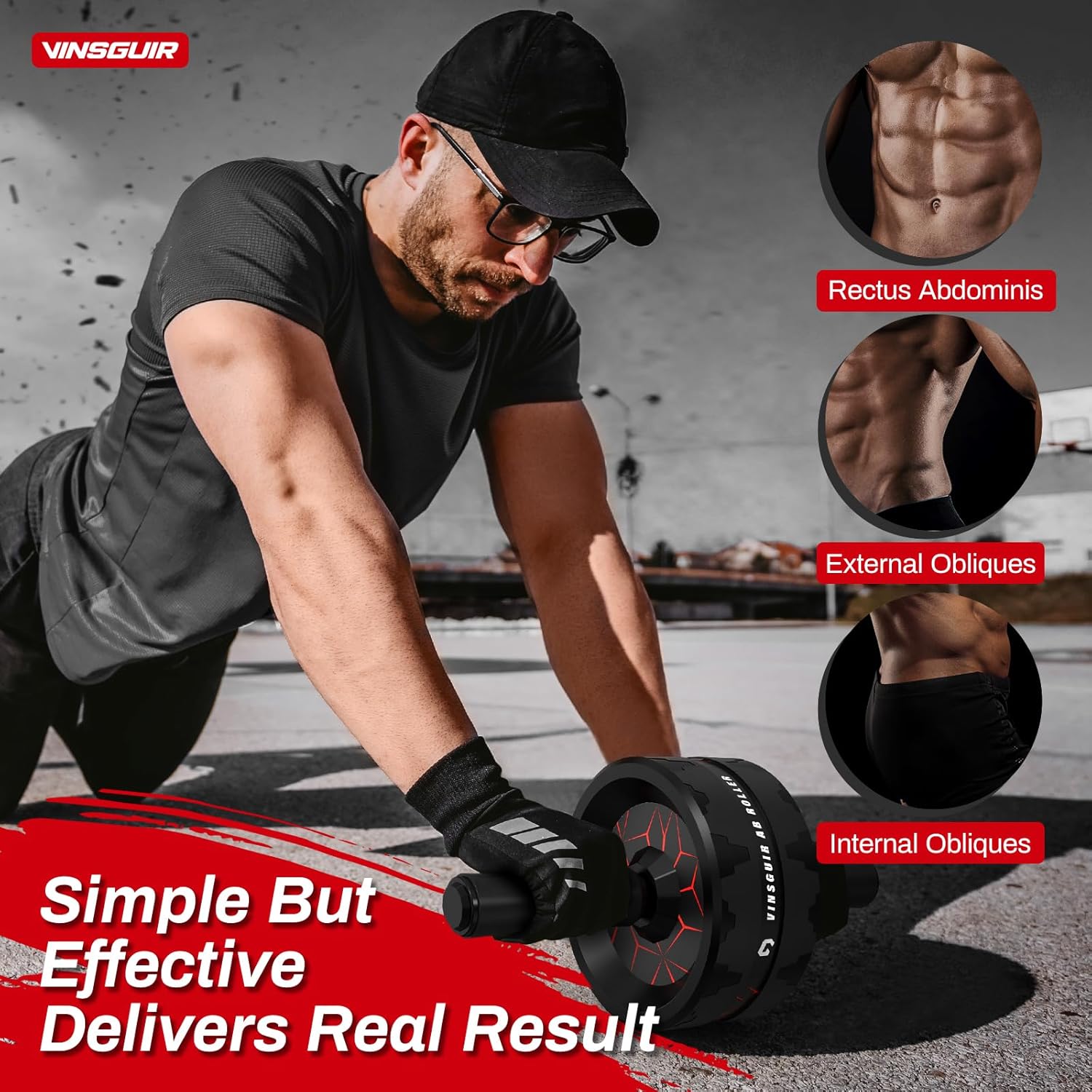 Ab Roller Wheel, Abs & Core Workout Equipment for Home Gym with Knee Pad Accessories
