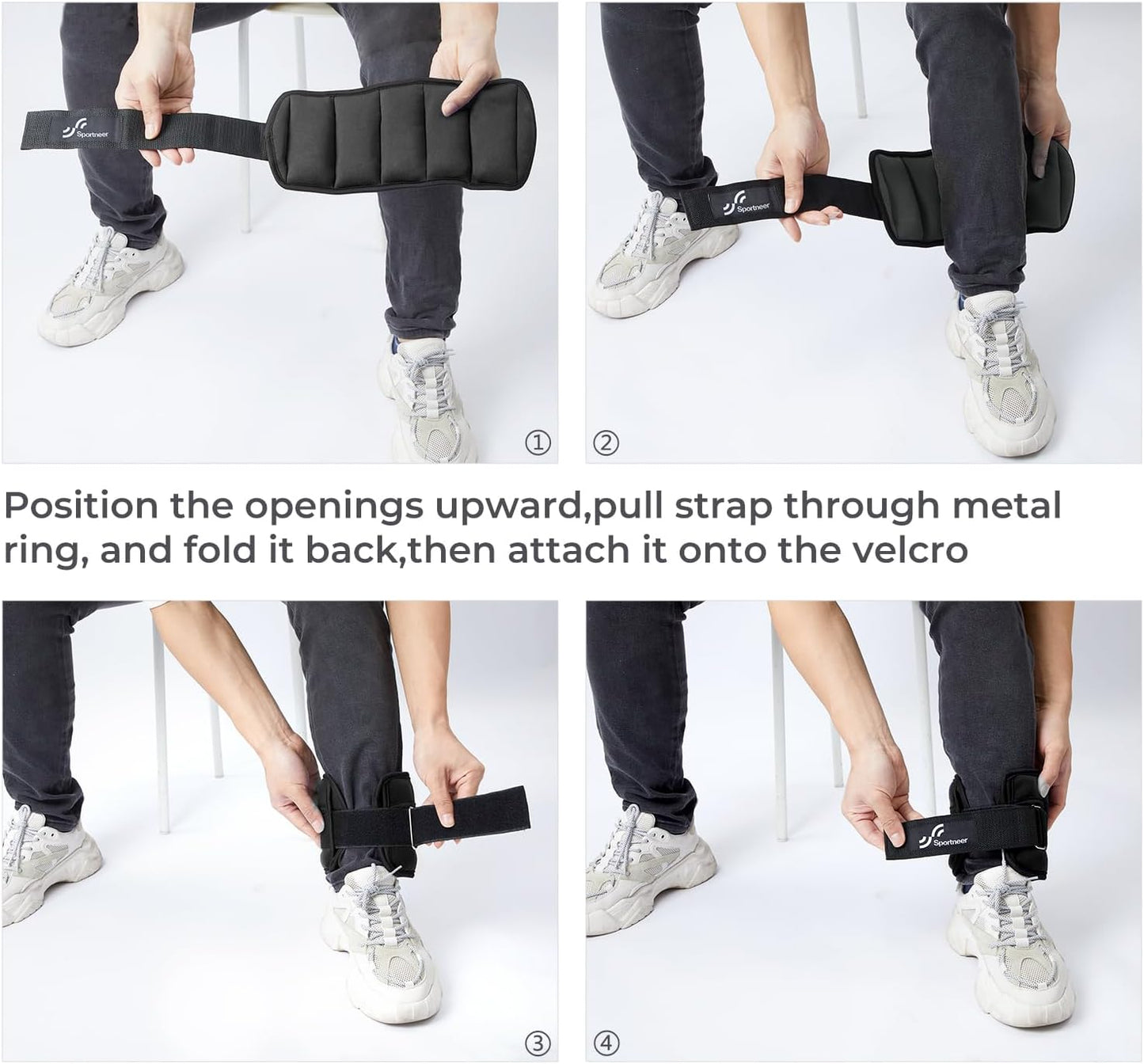 Adjustable Ankle Weights 1 Pair 2 4 6 8 10 Lbs. Leg Weight Straps for Women Men