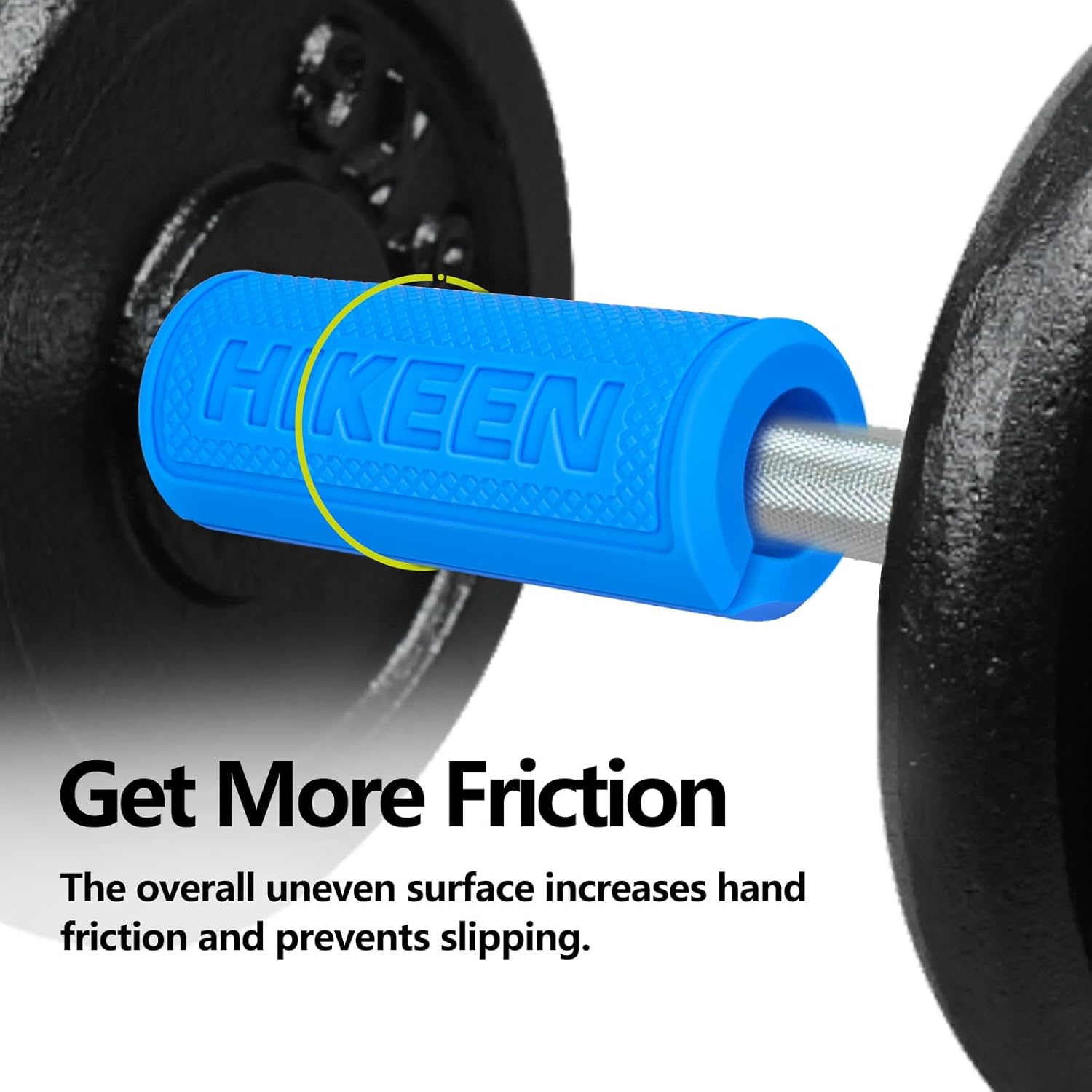 Thick Bar Dumbbell Grips,Non Slip Hard Rubber Barbell Grips,Grips for Weight Lifting, Muscle Building-1.77", 2", 2.25" & 2.75" Outer Diameter