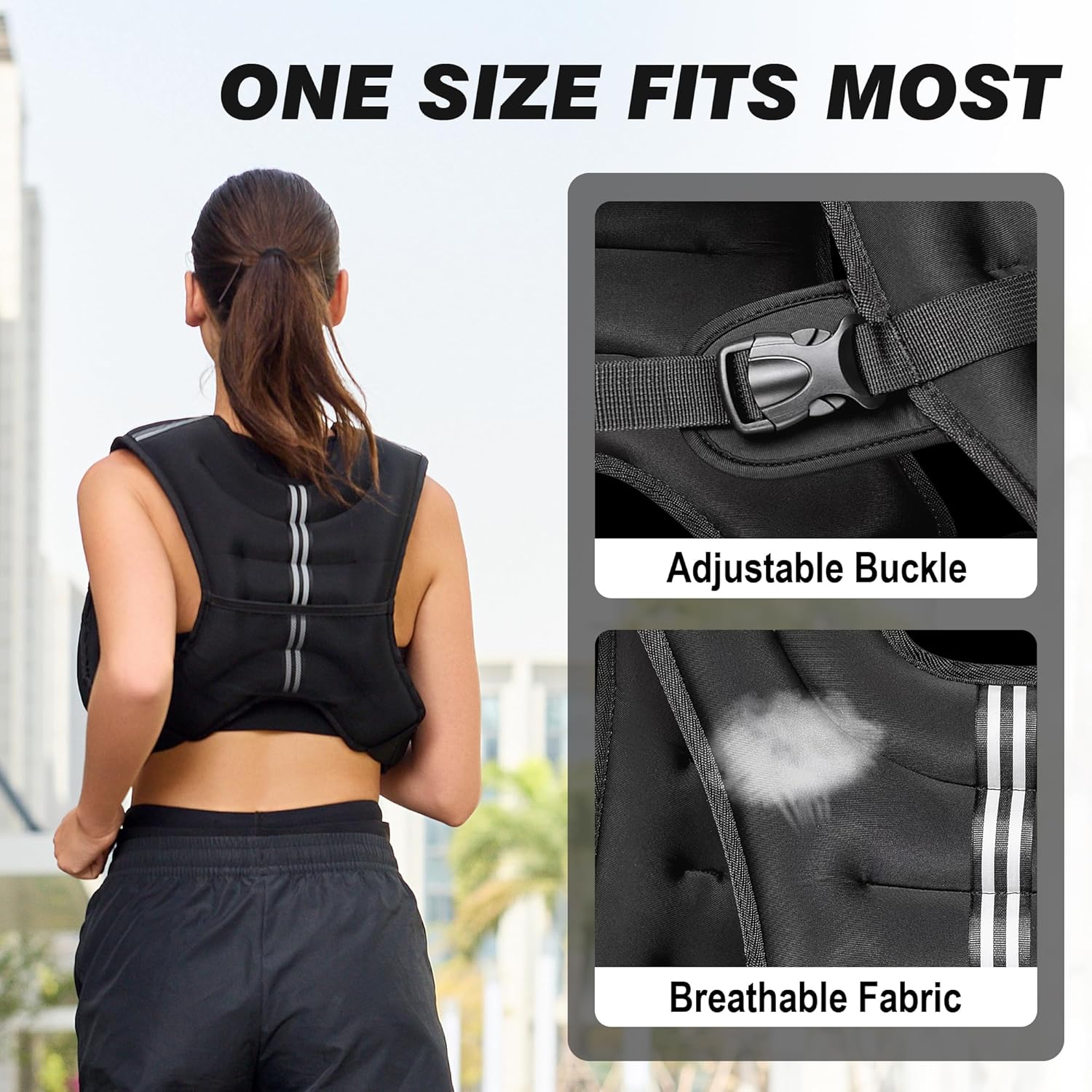 Weighted Vest, 6Lbs/8Lbs/12Lbs/16Lbs/20Lbs/25Lbs/30Lbs Weights Vest for Women Men