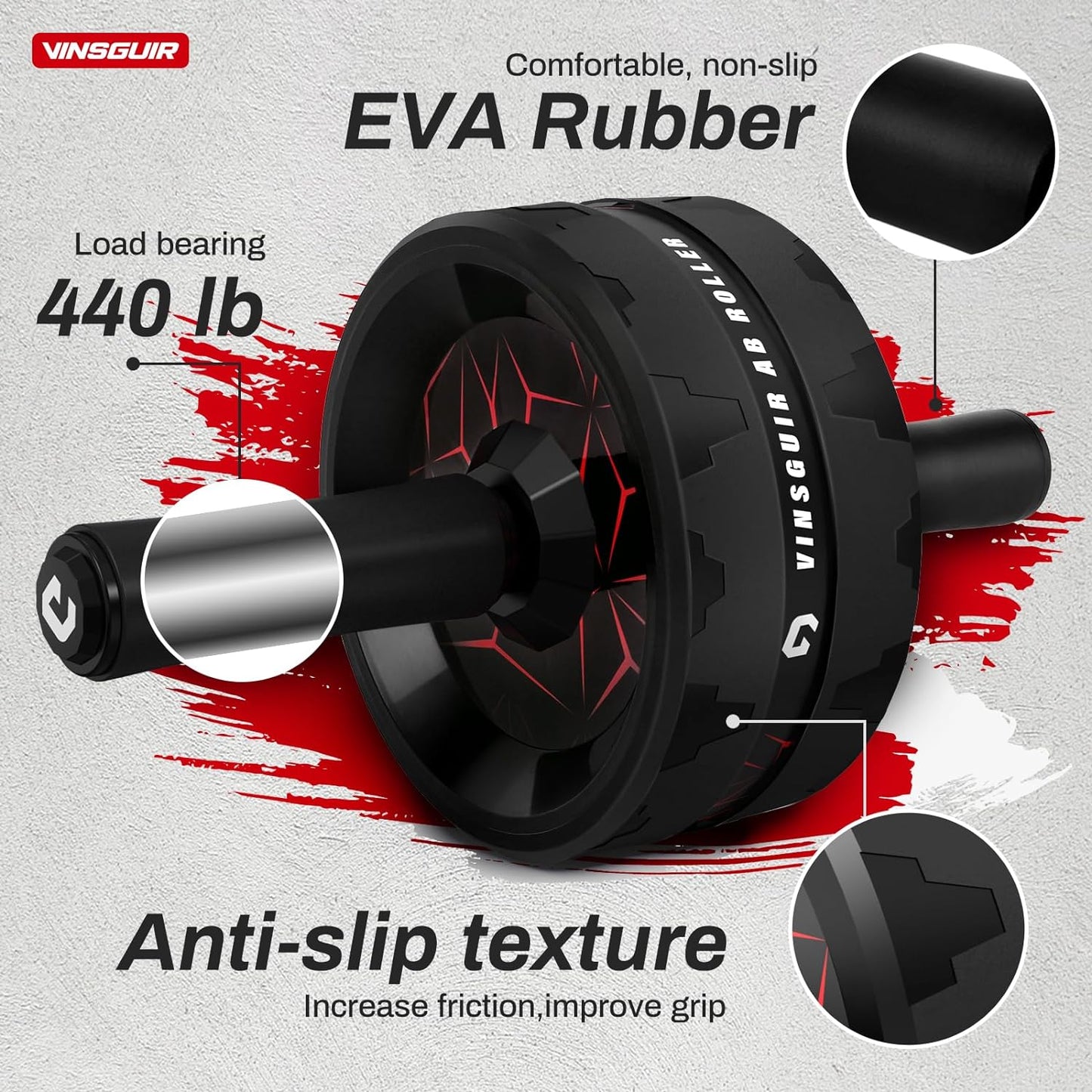 Ab Roller Wheel, Abs & Core Workout Equipment for Home Gym with Knee Pad Accessories