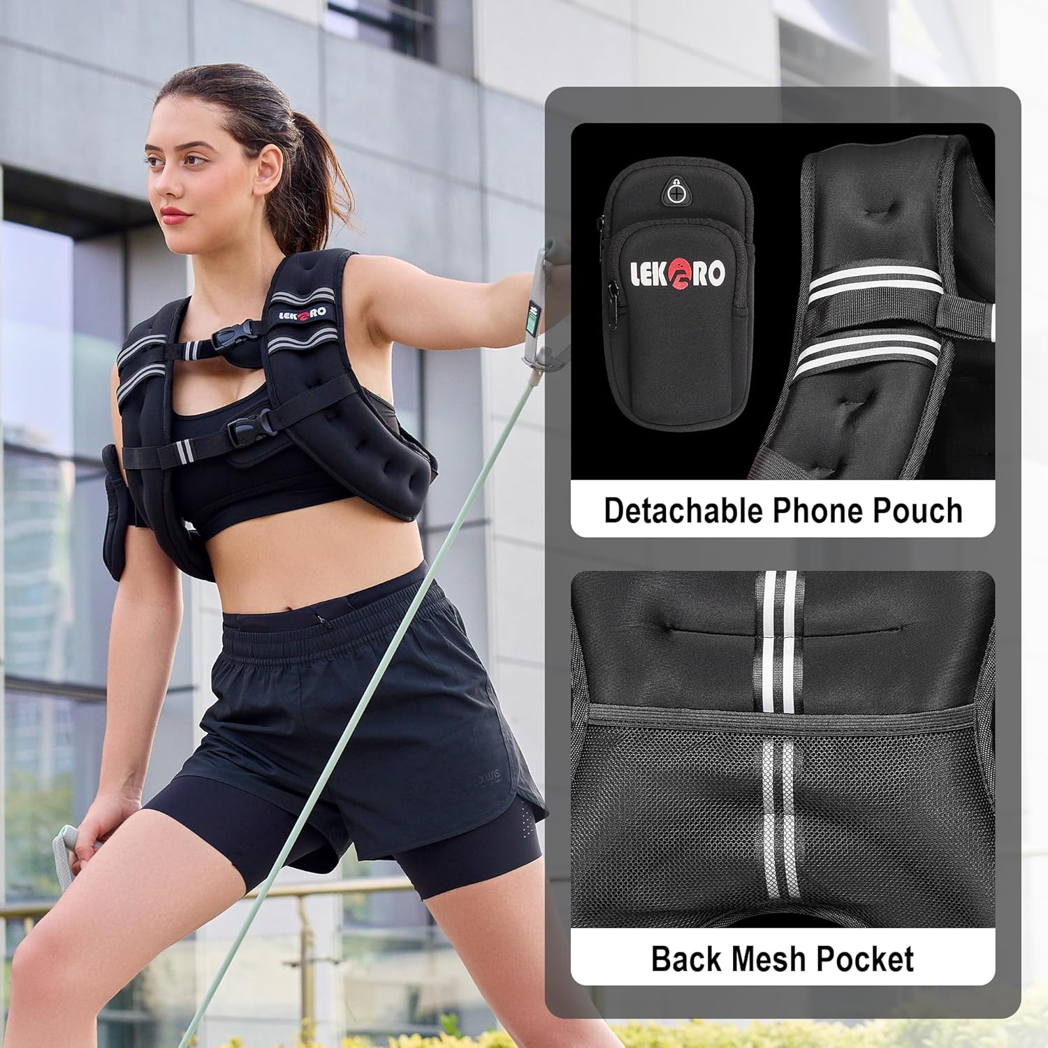 Weighted Vest, 6Lbs/8Lbs/12Lbs/16Lbs/20Lbs/25Lbs/30Lbs Weights Vest for Women Men