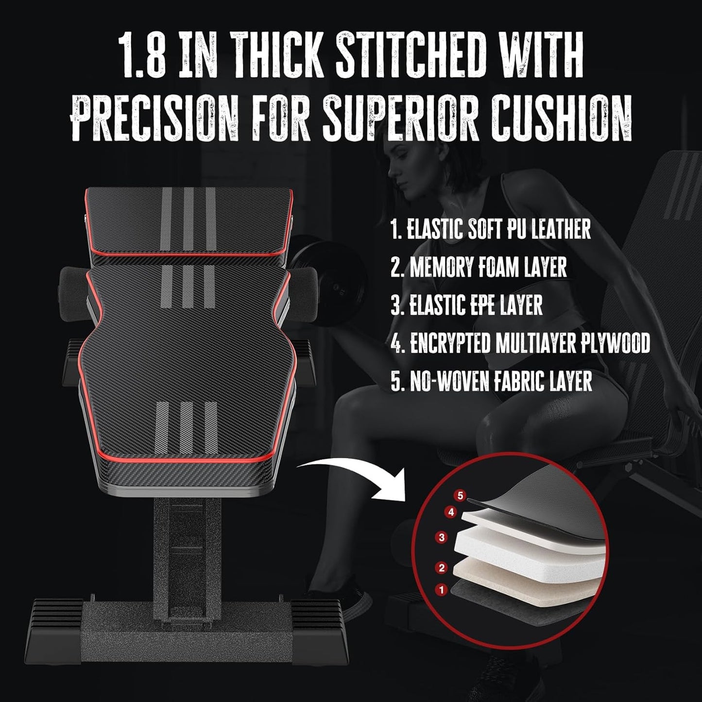 Versatile 660LB Adjustable Foldable Weight Bench - Multi-Use Incline, Decline & Flat Utility Bench for Home Gym Workouts