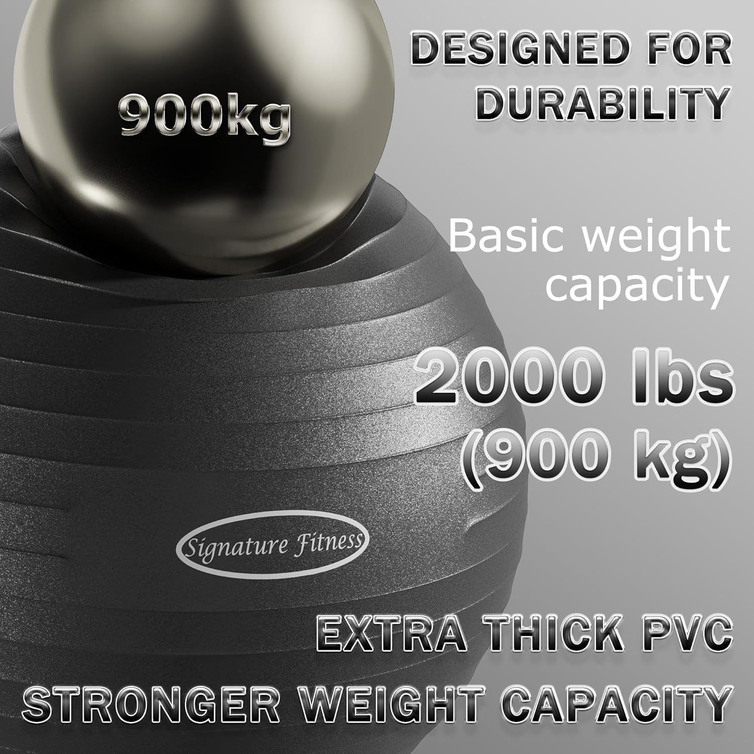 Anti-Burst and Slip Resistant Exercise Fitness Birthing Ball with Quick Pump, 2,000-Pound Capacity, Multiple Colors and Sizes