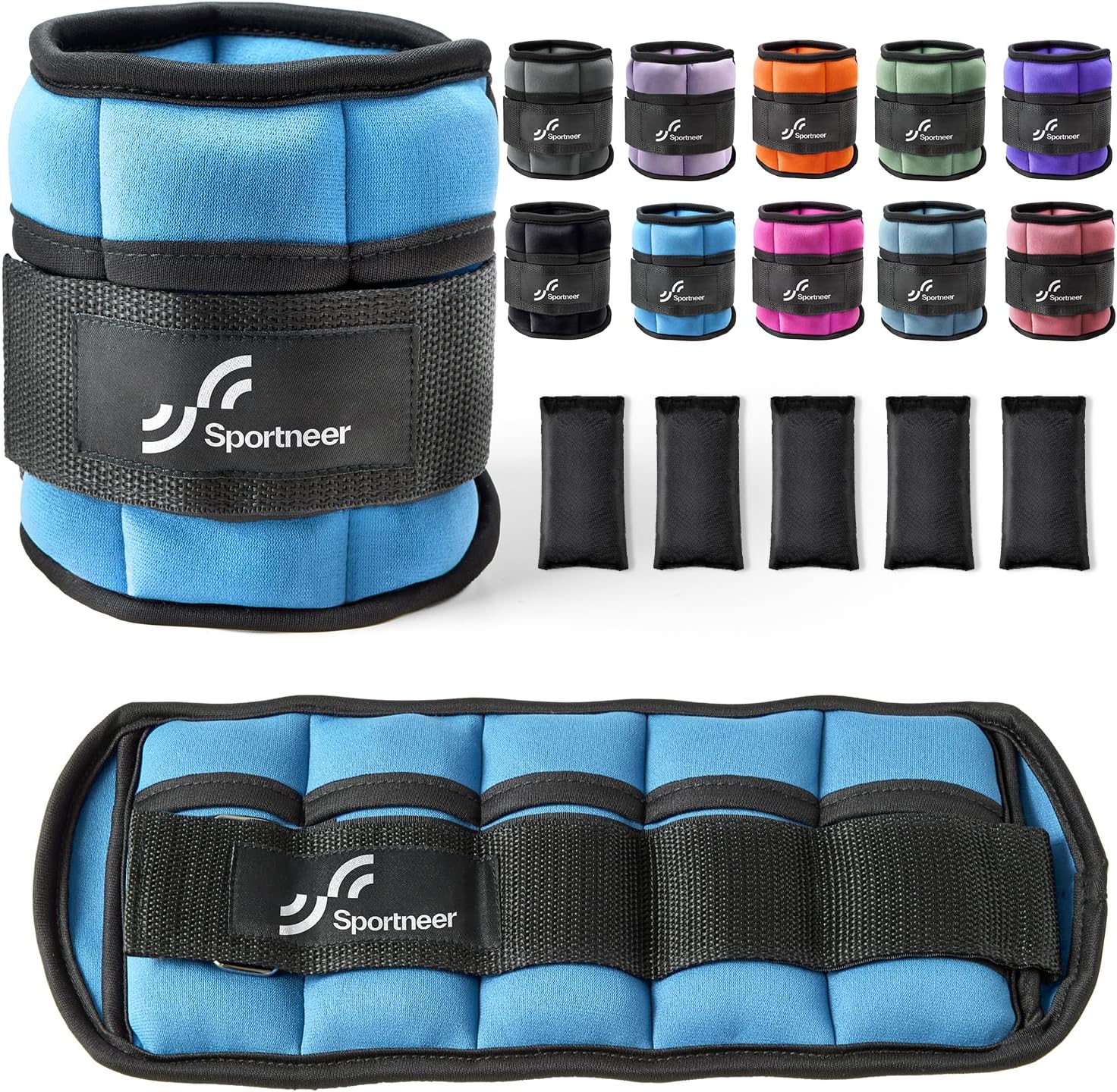 Adjustable Ankle Weights 1 Pair 2 4 6 8 10 Lbs. Leg Weight Straps for Women Men