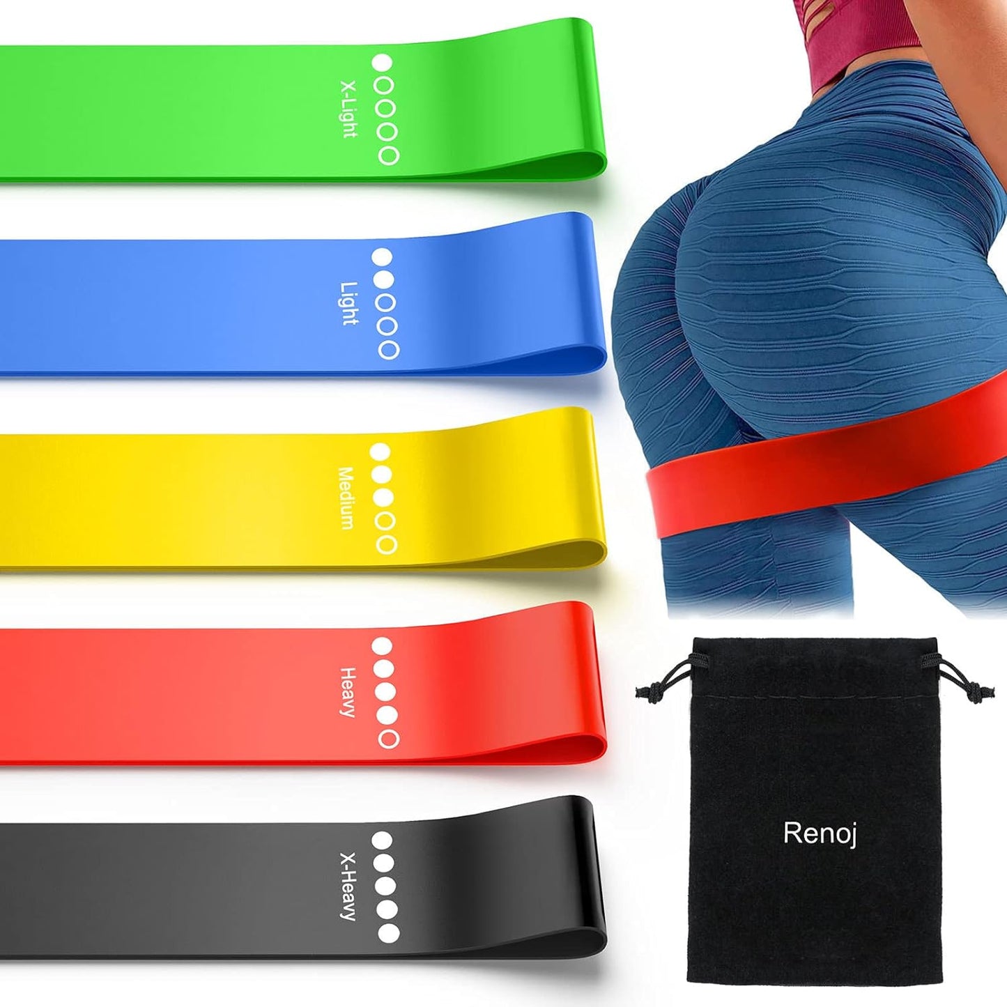 Resistance Bands for Working Out, Elastic Exercice Loop Bands for Physical Therapy