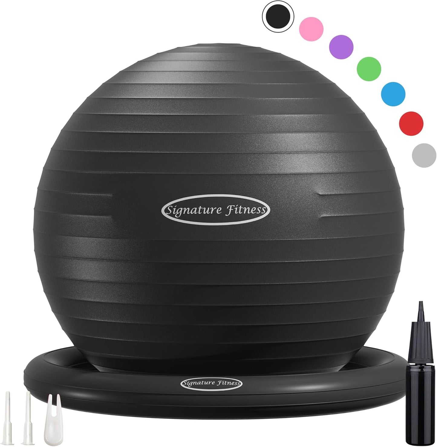Anti-Burst and Slip Resistant Exercise Fitness Birthing Ball with Quick Pump, 2,000-Pound Capacity, Multiple Colors and Sizes